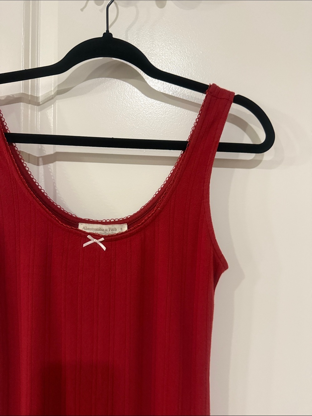 Abercrombie & Fitch Red Ribbed Tank Nightdress - Picture 7 of 13